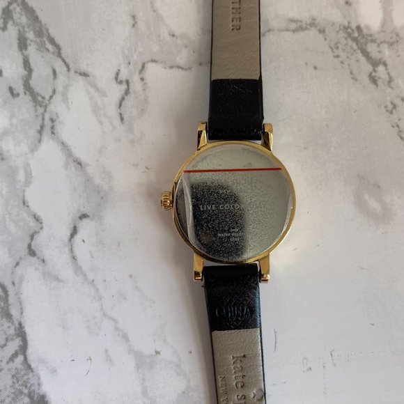 Kate Spade Mother of Pearl Black Leather Watch - Picture 4 of 6